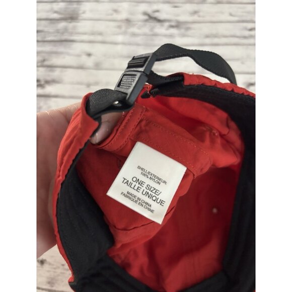 The North Face Hat Cap Strap Back Red Nylon Embroidered Logo Mens Hiking - Picture 4 of 9